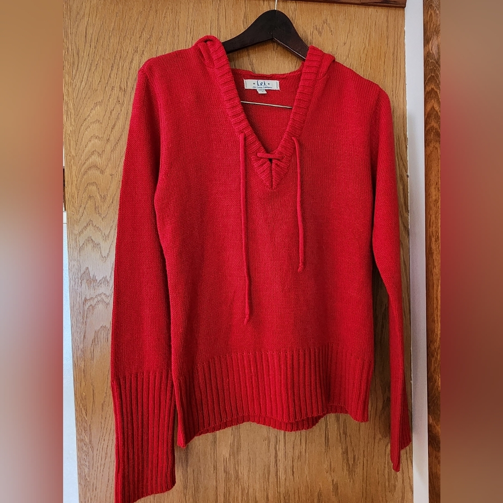 Lei Life Energy Intelligence Hoodie Sweater Womens Juniors XL Red Casual C13